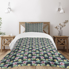 Foliage Watercolor Style Bedspread Set