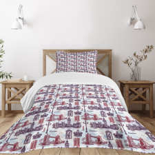 City Landmarks Sketch Bedspread Set