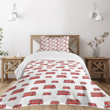 Cute Double Decker Bus Bedspread Set