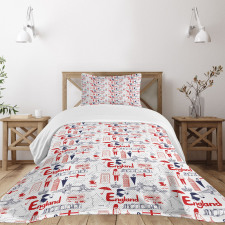 British Culture Sketch Bedspread Set