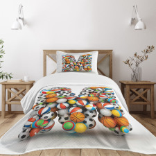 Alphabet Sports Balls Bedspread Set