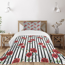 Valentines Day Rose Bedspread Set