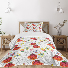 Natural Scene Butterfly Bedspread Set