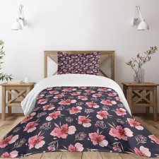 Pink Garden Flora Bedspread Set