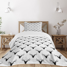 Animal Head Silhouettes Bedspread Set