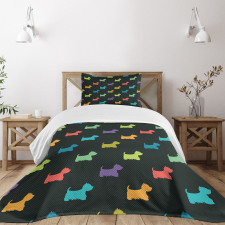 Terrier Silhouettes Bedspread Set