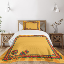 Frame Desgin with Skull Bedspread Set