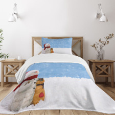 Winter Christmas Time Bedspread Set