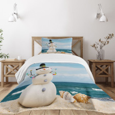 Winter Vacation Coastal Bedspread Set