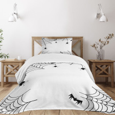 Spiders Bats Cobweb Bedspread Set