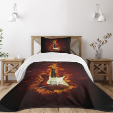 Instrument in Flames Bedspread Set