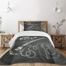 Love Rock Music Sketch Bedspread Set