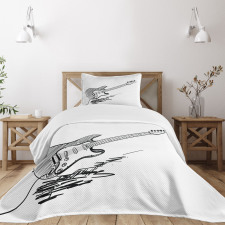 Rock Music Sketch Art Bedspread Set