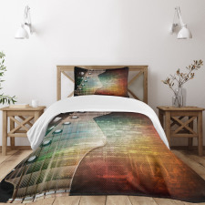 Grunge Retro Tuning Pegs Bedspread Set