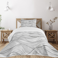 Geometric Waves Ocean Bedspread Set