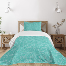 Doodle Marine Lines Bedspread Set