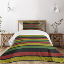 Knitted Rasta Lines Bedspread Set