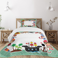 Pirate Children Ship Bedspread Set