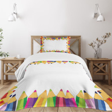 Colorful Pencils Bedspread Set