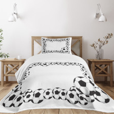 Football Frame Pattern Bedspread Set