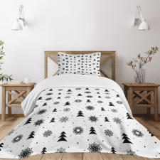 Xmas Pine Trees Holiday Bedspread Set