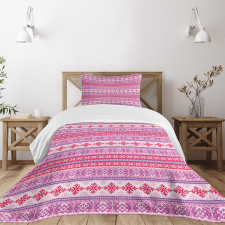 Geometric Snow December Bedspread Set