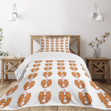 Animal Couple Love Theme Bedspread Set