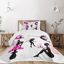 Silhouette of Winged Girl Bedspread Set