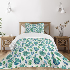 Monstera Coconut Palm Bedspread Set