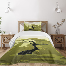 Japanese Jungle Bedspread Set