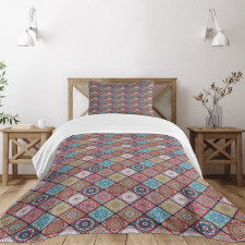 Colorful Mosaic Floral Bedspread Set