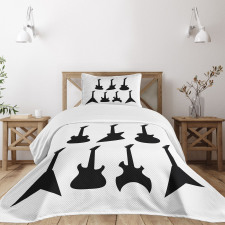 Guitar Silhouettes Bedspread Set