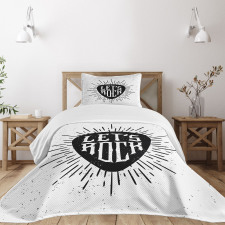 Lets Rock Words Bedspread Set