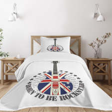 England Flag Guitar Bedspread Set