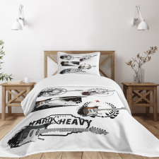 Electric Guitars Bedspread Set