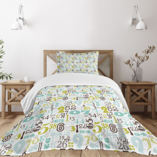 Colorful Typography Bedspread Set