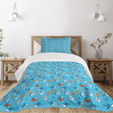 Underwater Funny World Bedspread Set