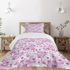 Ornate Floral Curly Leaf Bedspread Set