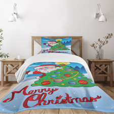 Tree Snowy Forest Bedspread Set