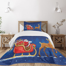 Moving on Sledge at Night Bedspread Set