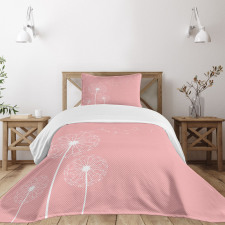 Sketch Style Flowers Bedspread Set