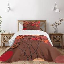 Floral Line Stalks Bedspread Set