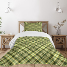 Diagonal Tartan Bedspread Set