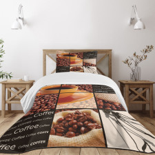 Hot Beverage Orange Cup Bedspread Set