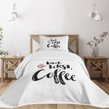 Brush Style Writing Bedspread Set