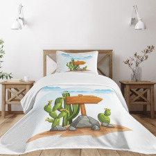 Cartoon Desert Flora Bedspread Set