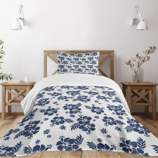 Monochrome Flower Art Bedspread Set