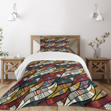 Circles Chevrons Lines Bedspread Set