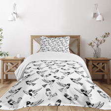 Cartoon Birds Bedspread Set