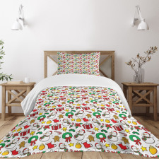 Xmas Garland Candy Bedspread Set